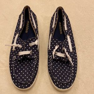 Madden Navy Polka Dot Slip on Sneaker Shoe